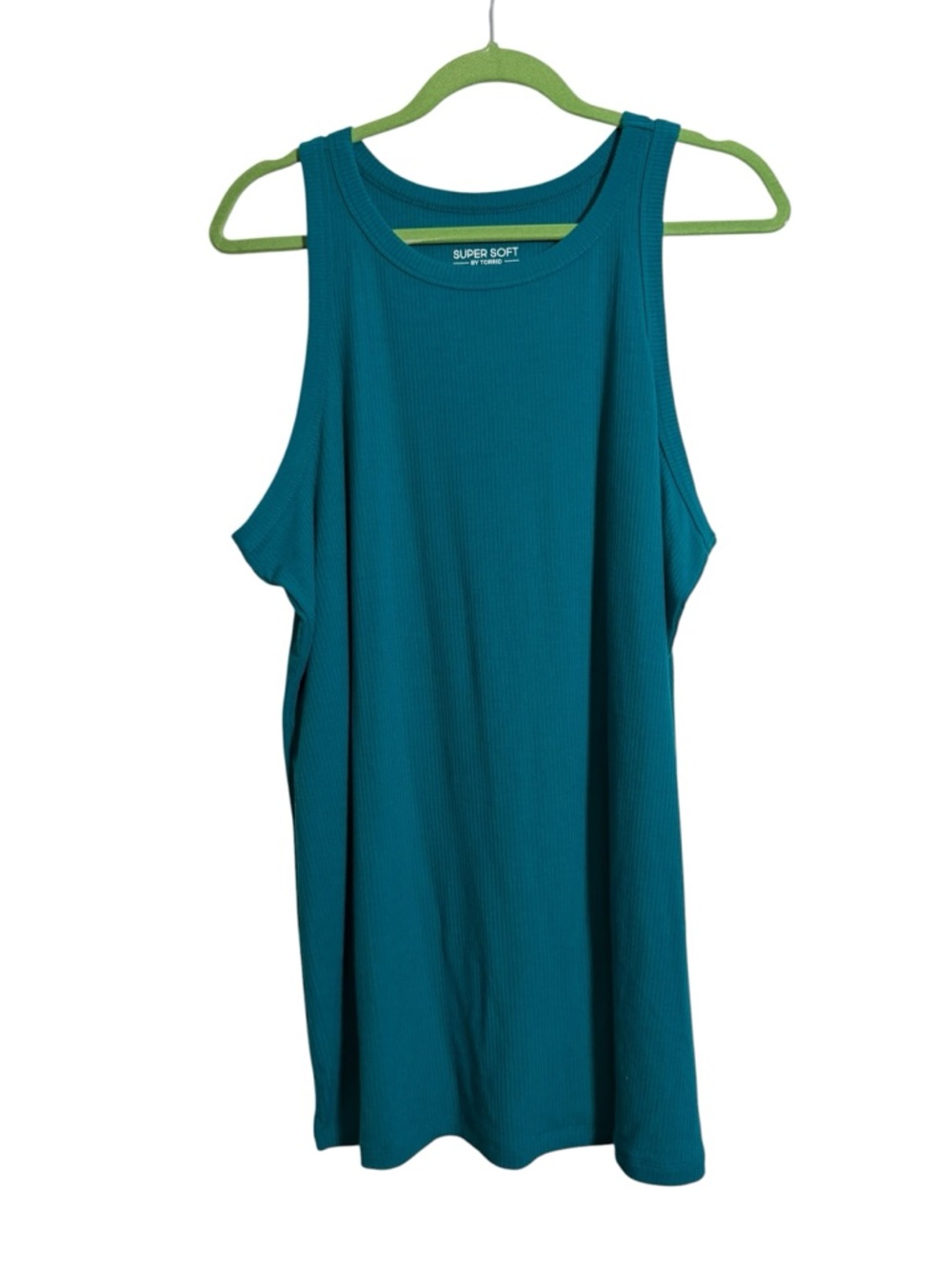 Torrid Teal Super Soft High Neck Rib Knit Tank Top sz 3X/4X